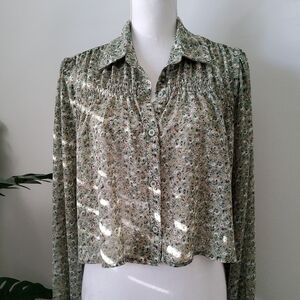 Rosewater Remi Floral Print Cropped Blouse